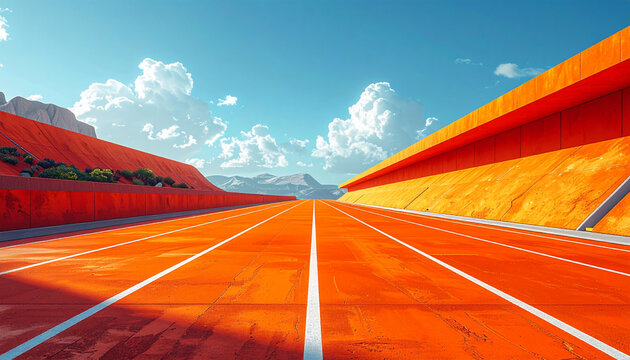 Open Track Ahead Symbolizing Opportunity, Focus, and Forward Momentum