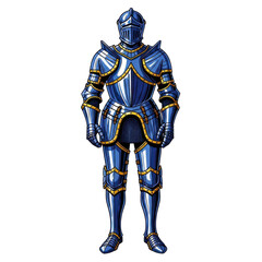 Fototapeta premium Full Knight Armor Blue Gold Black