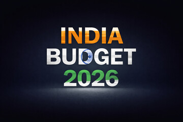 Fototapeta premium India Budget 2026 Financial News Editorial Illustration
