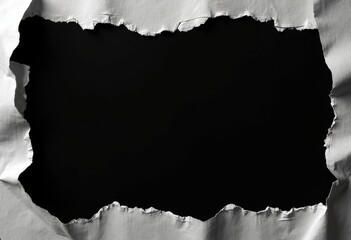 Torn Paper with a Black Background Creating a Dramatic Contrast