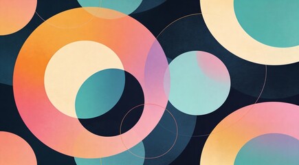 Full frame abstract geometric pattern with overlapping colorful circles