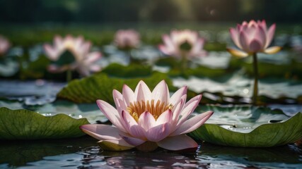 pink water lily