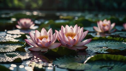 pink water lily