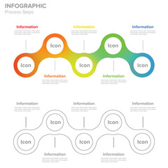 Project Timeline Steps Infographic, Business Process Steps Infographic
