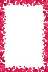Red hearts Valentine day frame background