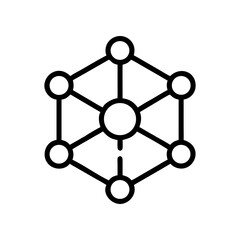 Geometric structure with circles and lines on transparent background silhouette