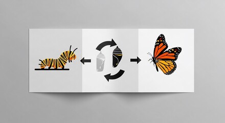 Butterfly Life Cycle Transformation Stages Metamorphosis.