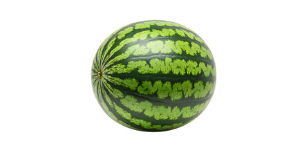 Fresh Green Watermelon on Transparent Background