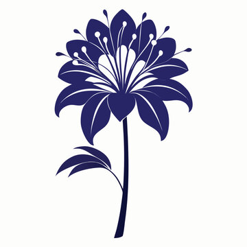 agapanthus peter pan silhouette vector on white background