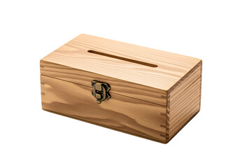 Rustic wooden box with slot for cards or donations