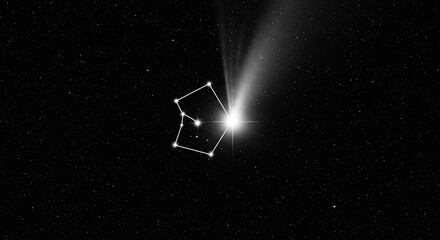 Spacecraft with Solar Panels in Orbit.