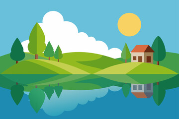 Obraz premium landscape with house