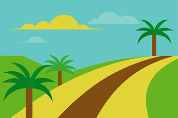Obraz premium Vector Illustration Of Sugarcane Fields