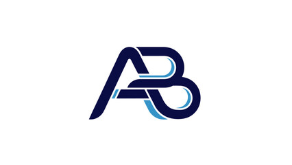 Modern and sleek logo design featuring intertwined letters A and B in blue and dark blue. © STOCK MANIA