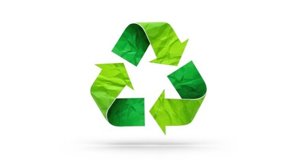 Green Paper Recycling Symbol Isolated