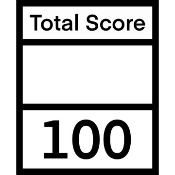 Total Score 100 Box Template, Exam Result Scoreboard, Test Evaluation Panel