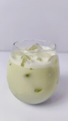 glass of yogurt with mint