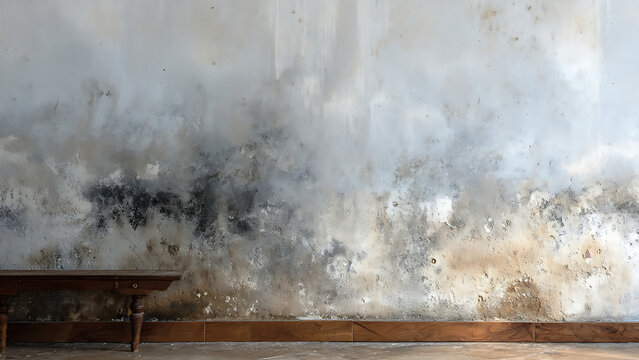 Moisture damage and mold stains on modern house wall interior