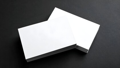 A minimalistic arrangement of blank cards positioned on a dark surface, highlighting their simplicity
