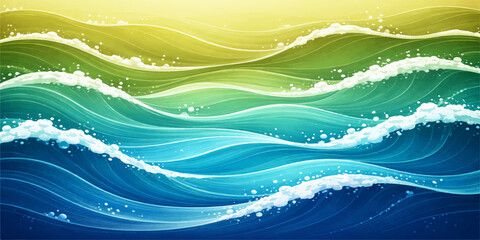 Abstract blue wave background featuring flowing water curves and motion lines in a creative vector illustration design for business banners or wallpaper textures