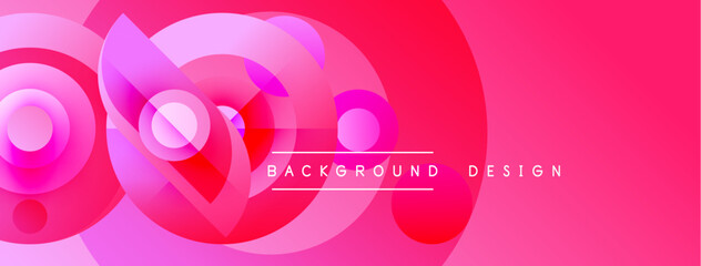 Fototapeta premium Abstract pink design features overlapping circles, gradients. Modern visual element suitable for backgrounds, presentations. Vibrant, dynamic composition.