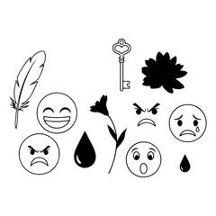 Vector Silhouette Pack of Social Media Emojis, Followers, and Key Icons for Digital Marketing