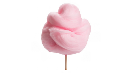 Pink Cotton Candy on Stick candy floss sweet treat isolated on a transparent background