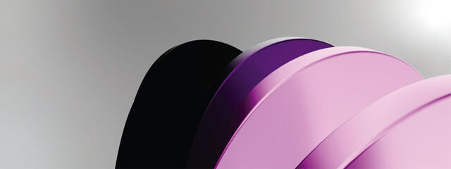 Purple Pink Gradient Abstract 3D Shapes Modern Background