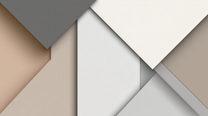 Professional abstract background featuring clean material design layers in neutral beige, grey, and white. Perfect for business cards, corporate presentations, and elegant web banners.