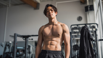 Fototapeta premium 引き締まった筋肉の男性