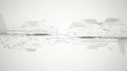 Obraz premium Futuristic Digital Landscape with Abstract Shapes