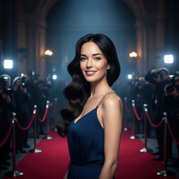 Celebrity at a glitzy red carpet event