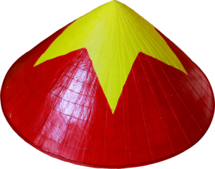 Asian conical hat vietnam traditional straw hat isolated on transparent background