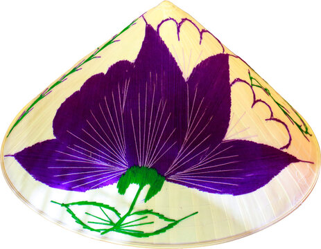 Asian conical hat vietnam traditional straw hat isolated on transparent background