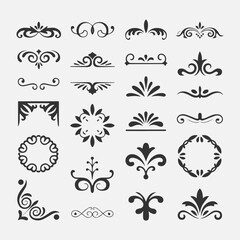 Ornaments Elements Icon New Design Black And White