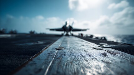 fighter jet on textured aircraft carrier deck