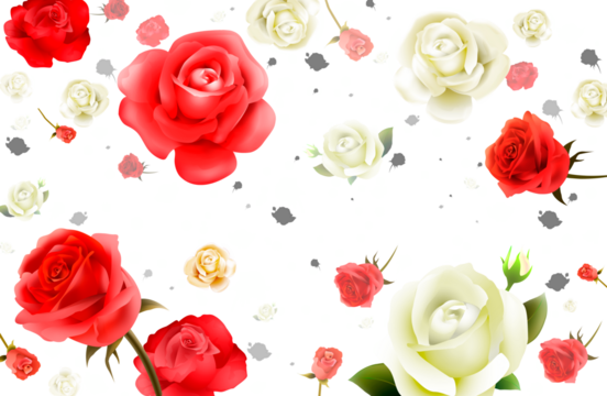 seamless pattern with roses - Powered by Adobe