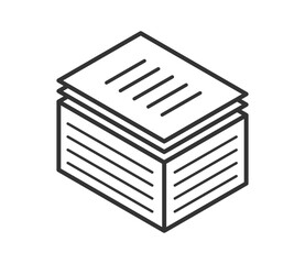 山積みにされた大量の書類のイラスト　ベクター