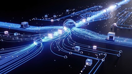 Futuristic Data Stream Visualization