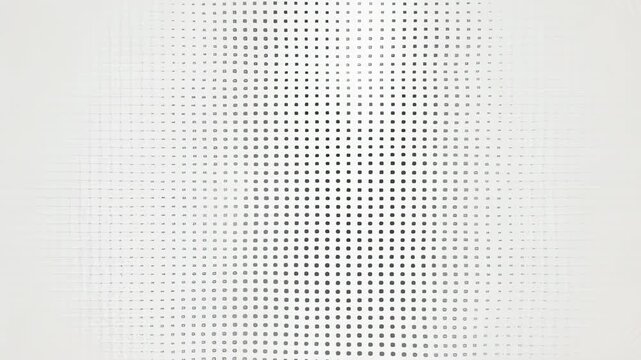 Gridded composition with fading dots and squares forming a vertical line