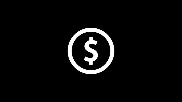 A crisp white dollar sign symbol encircled on a deep black background, denoting financial matters