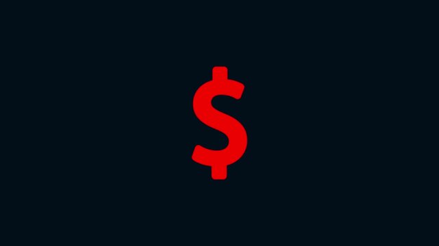 A striking red dollar sign symbolizing finance, wealth, and money on a dark background