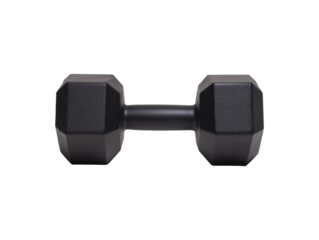 Black dumbbell weight isolated cutout