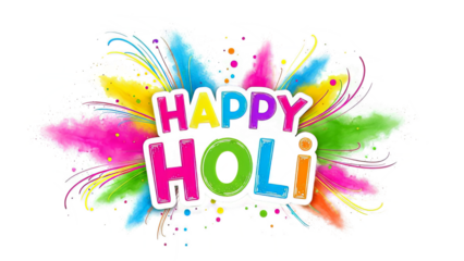 Happy Holi festival celebration colorful text design