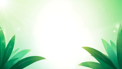 Green Leaves and Bright Sunlight Background for Natural Eco-Friendly Concept and Spring Designs