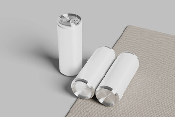 drink soda can mockup with minimal scene