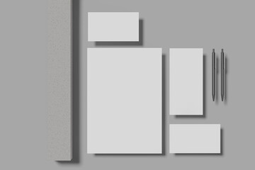 Blank corporate identity stationery mock up. 3D Rendering
