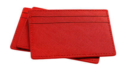 A stylish red leather purse accessory isolated on a white background serves as a fashion object for personal finance, cash, and shopping