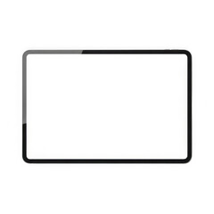 A sleek black-framed rectangle with rounded corners, isolated on transparent background