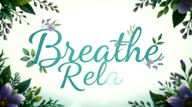 Breathe Relax Calm Mindful Words.